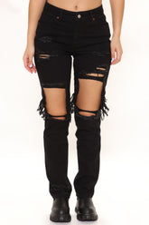 Feed My Ego Slouch Fit Jeans - Black Ins Street